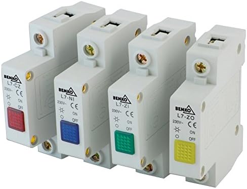 Verteiler-Einbaugeräte für Hutschiene Leuchtmelder Signal-Phasen-Kontroll-Leuchte (Leuchtmelder 1 Phase rot) - Cheap-Us