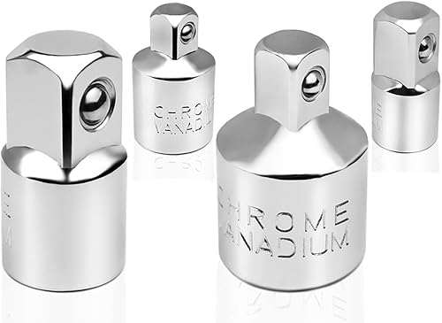 YEBOCIYO 4tlg Adapter Satz Stecknussadapter Set Stecknuss-Adapter für Ratschen 1/2' auf 3/8', 3/8' auf 1/2', 3/8' auf 1/4', 1/4' auf 3/8' für Knarren, Nuss, Steckschlüsseln - Cheap-Us