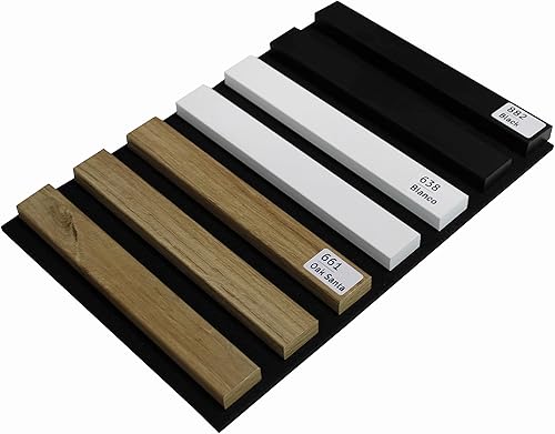 Wohnartig | Wandverkleidung | Lamellenverkleidung | Akustikpaneel | Wandpaneele auf filz | Akustikfilz | Lamellenwand | Lamellen dekor | Schwarz | 270cm Hoch | 45cm Breit | - Cheap-Us