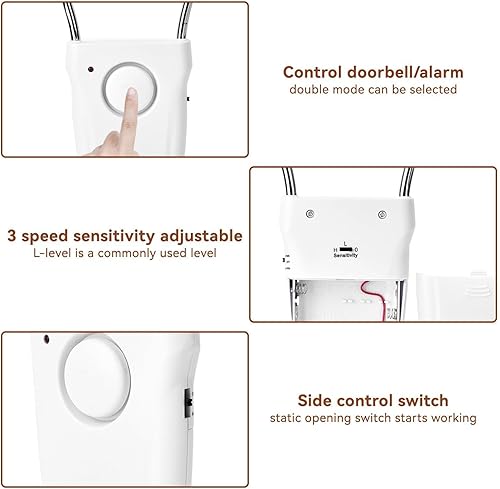 HERCHR Türgriff-Alarm, 120dB Türsensor Door, Window Sensor Alarmanlage, Türalarm Einbruchschutz Für Türgriff Tür Fenster Alarm Sensor Vibrations- Und Touch-Sensor Alarm - Cheap-Us