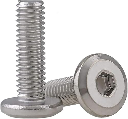 Innensechskant-Flanschschrauben mit Halbrundkopf, Edelstahl, Flachkopf, Maschinenschrauben, Befestigungselemente, Werkzeuge, Inbusschrauben (M8 x 35 mm), 10 Stück - Cheap-Us