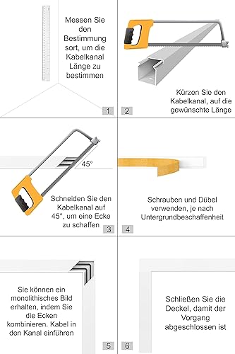 SCOS Smartcosat SCOSKK34 10 m Kabelkanal (L x B x H 2000 x 16 x 16 mm, PVC, Kabelleiste, Selbstklebend) weiß - Cheap-Us