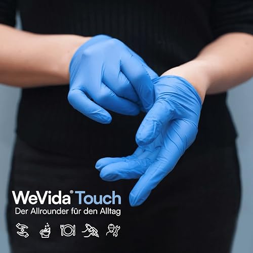 WeVida®Touch 100x Einweghandschuhe Schwarz L, strapazierfähige reißfeste Gummihandschuhe, latexfrei, puderfrei Nitrilhandschuhe für Kochen, Reinigen, Tattoo & Nagelpflege - Cheap-Us