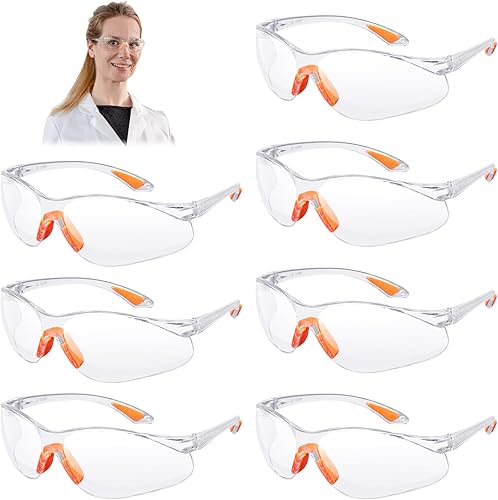 Kigniote Schutzbrille Arbeitsschutzbrille,8 Stück Schutzbrillen Transparent Schutzbrille Labor Sicherheitsbrille Schutzbrille für Arbeit Staubdicht Schießsport für Kinder Herren Damen - Cheap-Us