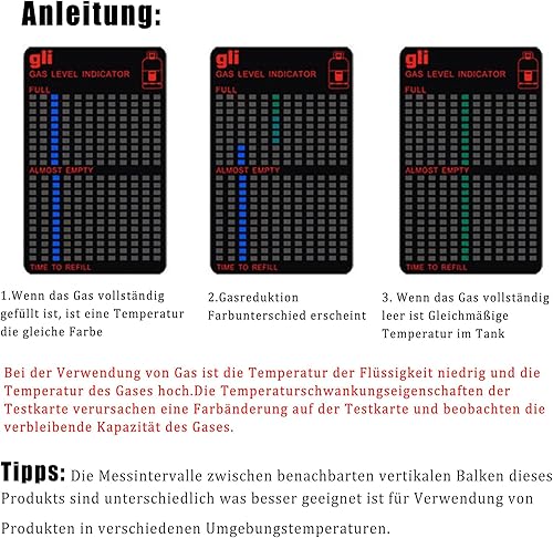 Gaspegelanzeiger 22-Stufen-Skala Magnetisches Füllstandsmessgerät Gaspegelmessgerät geeignet für Gasherde mit Propan- oder Butangasflaschen Gasrückstandsanzeige (2) - Cheap-Us