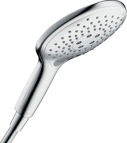 hansgrohe Raindance Select S - Duschkopf, Handbrause mit 3 Strahlarten, runde Duschbrause (150 mm), Brausekopf mit Antikalk-Funktion, Chrom, 28588000 - Cheap-Us