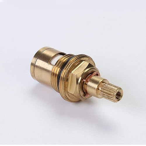 Lezed Wasserhahn Ventiloberteil 1/2' zoll, Oberteil Ventiloberteil, Wasserhahn-Kartusche Ersatz Ventile, Keramik-Oberteil Armaturen, Messing Scheibe, Vierteldrehung Armaturen (2er Pack Kalt und Warm) - Cheap-Us