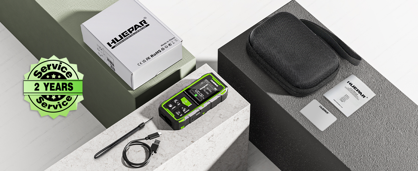 Daul Laser Entfernungsmesser, Huepar 120M Grün Laser Messgerät