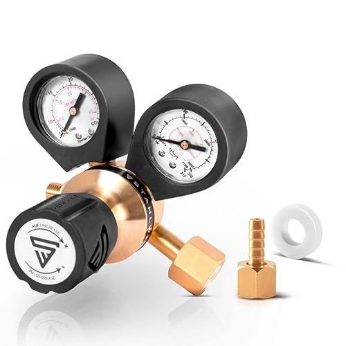 STAHLWERK Druckminderer für ARGON / CO2 / Mischgas/Schutzgas bis 200 Bar und 32 L/Min für WIG/MIG MAG Schweißgeräte, hergestellt nach DIN EN ISO 2503 - Cheap-Us