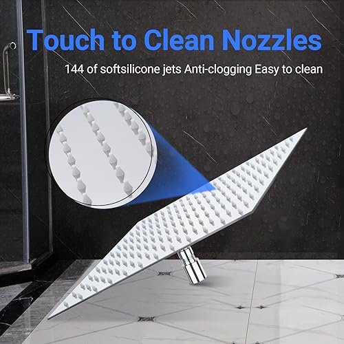 Jmlieben 12 Zoll(30cm) Regenduschkopf Quadratischer Regendusche Duschkopf aus Edelstahl 304 Selbstreinigende Duschkopf Regendusche Brausekopf Chrom (12 Zoll) - Cheap-Us