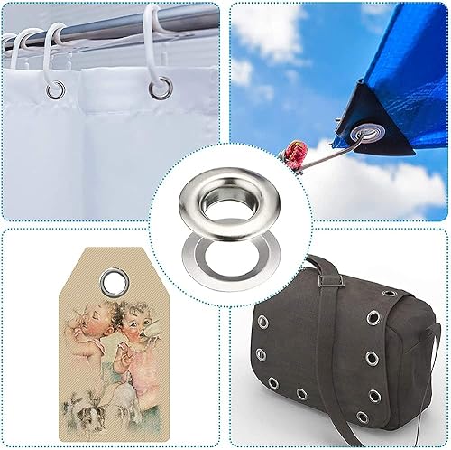 50 Sets Ösen Set, 20mm Ösenzange Metallösen, Grommet Werkzeug Kit, Ösen mit Scheiben, Silber Metallösen für Schuhe, Kleidung, Tasche, DIY Handwerk (Installationswerkzeuge nicht enthalten) Stil D - Cheap-Us