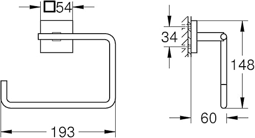 GROHE Start Cube - Handtuchring (verdeckte Befestigung, Material: Metall), chrom, 40975000 - Cheap-Us