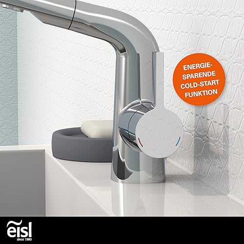 EISL NI075TCO VICO Waschtischarmatur Bad, Wasserhahn Bad mit Haarbrause, Badarmatur mit ausziehbarem Brausekopf, Einhebelmischer mit herausziehbarer Brause und Ablaufgarnitur, Chrom - Cheap-Us