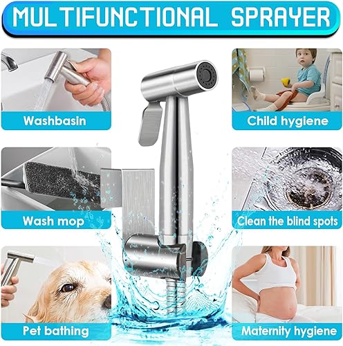 LURNODY Bidet Handbrause für Toilette,Bidet Edelstahl Handbrause Set,Handheld Bidet Sprayer for Toilet,Zum Waschen Von Bad,Küche und Balkon - Cheap-Us