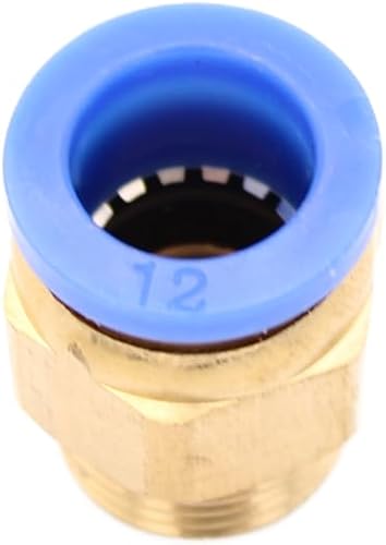 Pneumatik Steckverschraubung R 3/8' auf 12mm IQS, 4 Stück Push In Druckluftanschluß Steckanschluss - Cheap-Us
