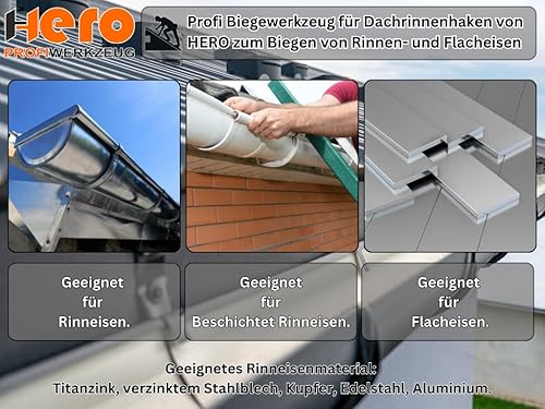 HERO Rinneisenbieger Rinneisenbiegezange 630mm Abbiegezange Rinneisen Biegezange Dachdeckerzange Rinnenhalter Dachrinnenzange Rinneisenzange Rinneisenabbiegezange Profi Dachdecker Spezialzange - Cheap-Us
