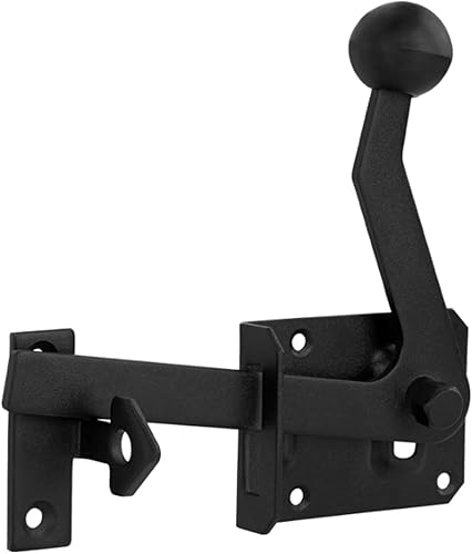 Gedotec Gartentorfalle schwarz Tor-Verschluss Länge 120 mm | Stahl Tür-Riegel zum Schrauben Gartentor Verriegelung antik | 1 Stück - Torfalle Überwurf Metall mit Gegenstück - Cheap-Us