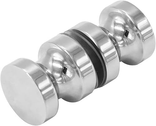 CKB Badezimmer Dusche Glas Rund Doppelseitiger Türknauf Mattschwarz mit massivem 304 Edelstahl Türgriff Zug für Badezimmer Schloss Hardware - Cheap-Us