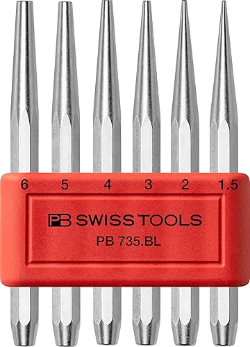 PB Swiss Tools Splinttreiber Satz PB 750 | 100% Swiss Made | 6-teiliges Durchschlag Set 2/3/4/5/6/7 mm aus Achtkantstahl für sicheres Aus- oder Durchtreiben von Niete, Stift, Bolzen - Cheap-Us