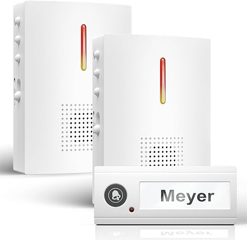 OULE GmbH Türklingel,Funkklingel Set, Funk Türklingel Kit,Kabellose Funk Türklingel,36 Melodien, bis zum 100m Reichweite Rein Batteriebetriebene Klingel (1 Sender und 1 Empfänger) - Cheap-Us