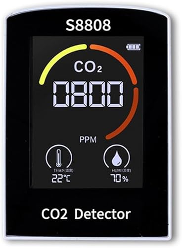Oniissy Kohlendioxid-Detektor Temperatur, Luftfeuchtigkeit Home Indoor Luftqualität Monitor, 400-5000ppm Meter für Home Grow Zelt Echtzeitanzeige - Cheap-Us