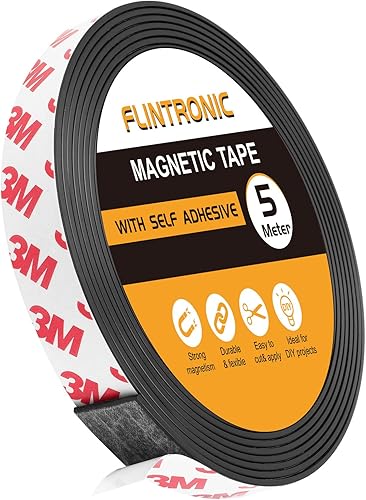 Flintronic Magnetband Selbstklebend, 2M Magnetstreifen für Fliegengitter und Moskitonetze, Ferroband Magnetband mit Starker Kleber, Fliegengitter Magnet Zuschneidbar für Küche, Schule, Büro - Cheap-Us