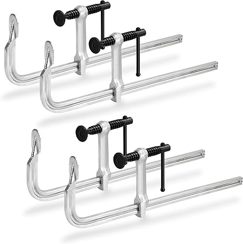 KRETLAW Schraubzwingen 4-Stück, 300mm F-Klemmen aus geschmiedetem Stahl (204 KGs) für Schweißen und Holzarbeiten - Cheap-Us