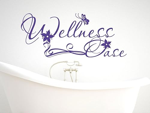 GRAZDesign Wandtattoo Bad Wellnessoase, Wandaufkleber Badezimmer Wand Aufkleber - 97x40cm / 070 schwarz - Cheap-Us