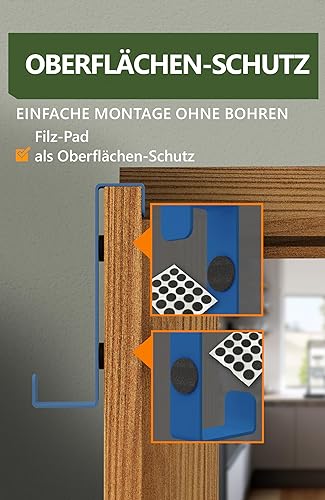 4smile Türhaken - 10er Set, Bunt - Edelstahl Türhaken zum Einhängen, universell verwendbare Türgarderobe - Solide Kleiderhaken Tür, Türhakenleiste zum Einhängen - Cheap-Us