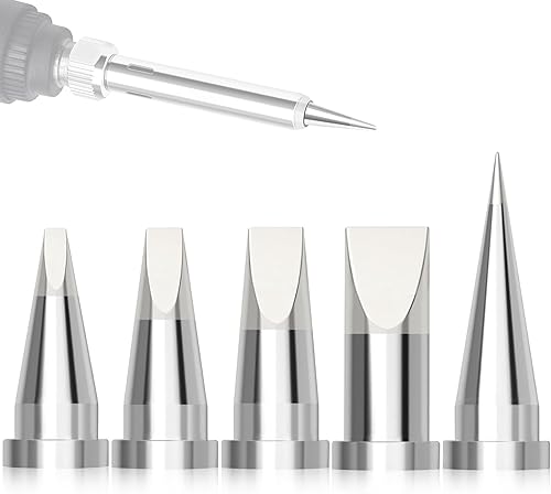 LPZMPZ Lötkolben Set 900m Lötspitzen Lötkolben Spitzen Bleifreies Lötspitze Kompatibel mit Hakko, Yihua, Atten & Mehr, für Lötstation, Schweißen, Löten usw (Silber) (900M-T) - Cheap-Us