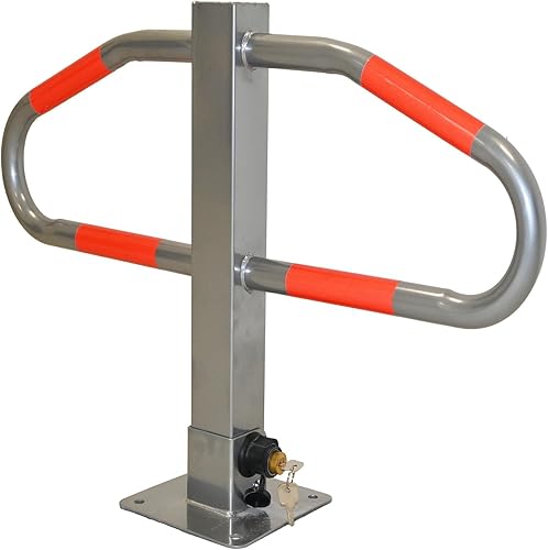 Parkplatzsperre 47 x 73 cm Metall grau abchließ- und klappbar Parkplatzbügel Sperrbügel Parkplatzblockierer Parkbügel Poller klappbar - Cheap-Us