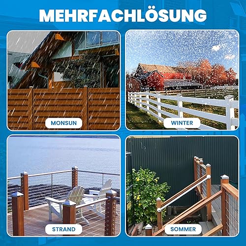 HAUSKU Pfostenkappen 9x9 cm 10 Stück, Zaunpfostenkappen für Holzpfosten, Abdeckkappen für Zaunpfosten verzinkt in Pyramidenform, Holzpfostenabdeckung, Pfostenabdeckungen 90 x 90 mm - Cheap-Us