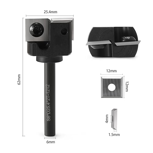 Wendeschneidplatten,Wendeplatten Wendemesser 10 Stück Ersatzklingen, Hartmetalleinsätze Vierkant seitig geschärft Austauschbare Hartmetall für Planfräser für Holz Drechselwerkzeug (12x12X2.2mm) - Cheap-Us