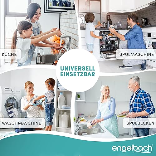 Engelbach® Siphon für Küchenspüle mit Flexiblem Ablaufschlauch - Flexibler Siphon mit Geräteanschluss - Röhrensiphon inkl. Montage-Video - Made in Germany - Cheap-Us