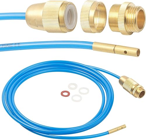 AGT Abfluss Druckreiniger: Hochdruck-Abflussreiniger für M22, M24 & 1/2', mit Dichtungen, 3 m (Rohrreinigung, Rohrreinigungsschlauch, Abflussspirale) - Cheap-Us