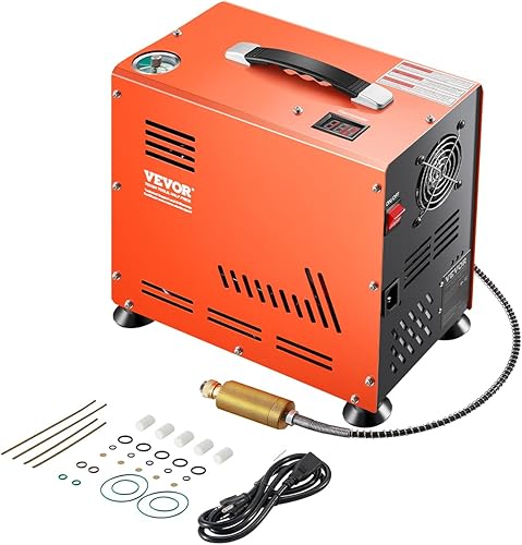VEVOR PCP-Luftkompressor, 800 W Doppelzylinder-PCP-Luftgewehrkompressor 4500 PSI/30 MPa mit eingebautem Lüfterkühlsystem, Auto-Stopp | Ölfreier Paintball-Tankkompressor für Luftgewehr, Tauchflasche - Cheap-Us