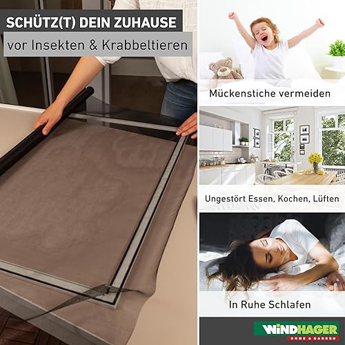 Windhager Insektenschutz Fliegengitter Insektenschutzgewebe aus hochwertigem Fiberglas, maschenfest verschweißt, UV-beständig, weiß, 100 x 250 cm, 03434 - Cheap-Us