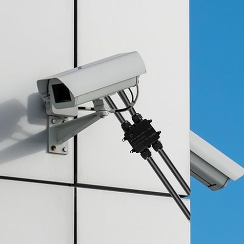 Abzweigdose Wasserdichte IP68, Verteilerdose Außen Wasserdicht, 4 Wege Verbindungsdose, Kabelverbinder Erdkabel Verbinder Aussen Schwarz, Elektrischer Kabelbox für Kabel Ø 4mm -14mm - Cheap-Us