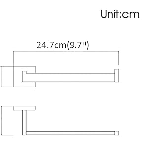 Abmessungen dieses Handtuchrings mit offenem Arm