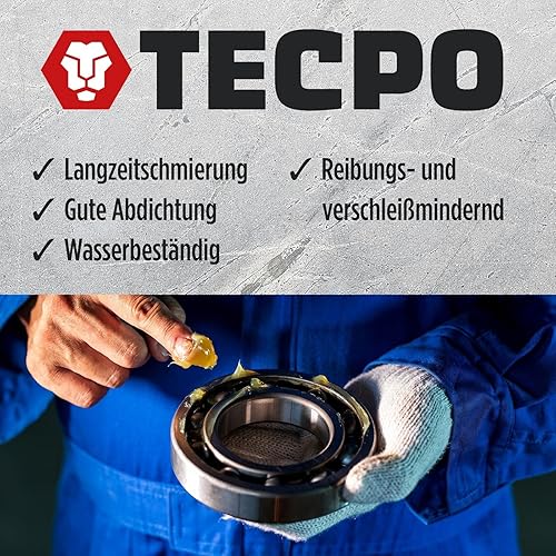TECPO 10x Universal Mehrzweckfett 400g– Kartusche Schmierfett, Lithiumfett, Universalfett, KFZ-Schmierung, wasserbeständig - Cheap-Us