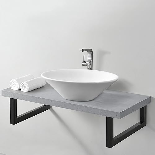 [en.casa] 2x Gestell 40x20cm Wandkonsole im 2er-Set Waschtischhalterung Waschtischkonsole Wandmontage Stahl Schwarz - Cheap-Us