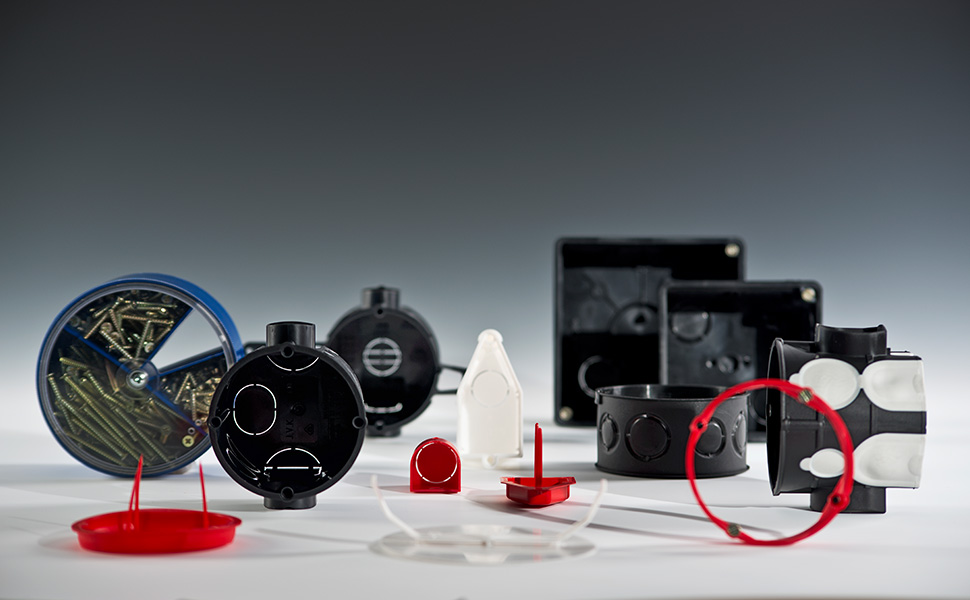 Unterputz Installation Elektrik Material Gerätedosen Zubehör winddicht Schwarz Rot 