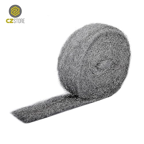 CZ Store Stahlwolle -✮LEBENSLANGE GARANTIE✮-120 g Edelstahl, Güteklasse 0000 - Wiederverwendbar & kratzfest - Zum Reinigen & Polieren von Holz, Glas, Stahl, Eisen, Bronze, Messing, Kupfer, Zinn - Cheap-Us