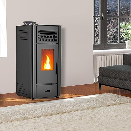 Luft- Pelletofen Anita 10 kW Sannover Schwarz - Cheap-Us