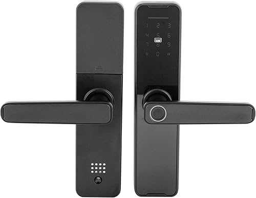 Fingerabdruck-Türschloss, Intelligentes Türschloss mit Griff, Digitales Türschloss，Intelligentes Diebstahlsicherung Schloss für Häuser, Wohnungen，Schwarz - Cheap-Us