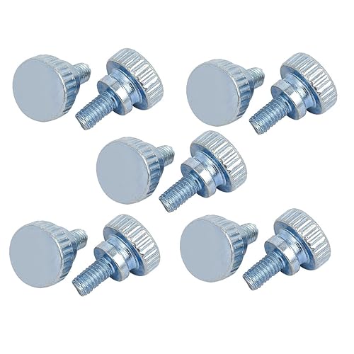 sourcing map 10 Stück M4x8mm Flacher gerändelter Kopf Vollgewinde Daumenschrauben Bolzen DE de - Cheap-Us