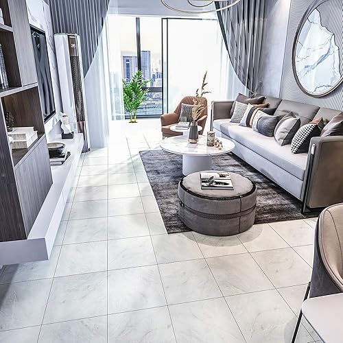 VEELIKE 60cm x 30cm Küche Vinyl Bodenaufkleber Fliese Selbstklebend 24 Stück Ölfest Wandfliesen Boden Wasserdicht für Wohnzimmer Badezimmer PVC Dekorativer Fliesenaufkleber Schälen und kleben - Cheap-Us