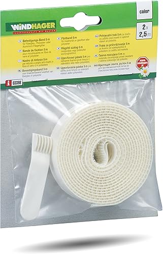 Windhager Befestigungsband für Fiberglas- und Aluminiumgewebe, Insektenschutzgewebe Klebeband, Fliegengitterband Gitterbefestigung, 2 x 2,5 m, weiß, 03398 - Cheap-Us