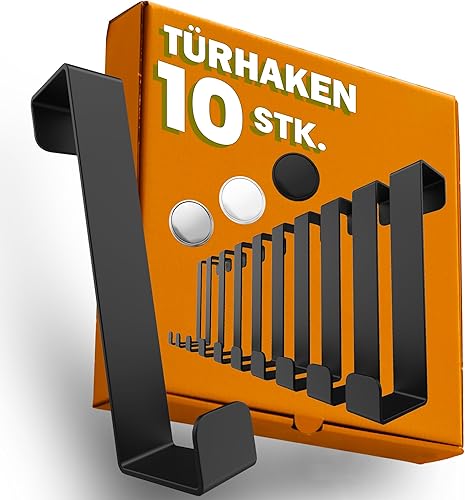 Menz Türhaken zum Einhängen, 10er Set - Kleiderhaken an Tür, stabile Haken zum Einhängen, platzsparende Türgarderobe für ganze Wohnung, universelle Türhakenleiste, weiß - Cheap-Us