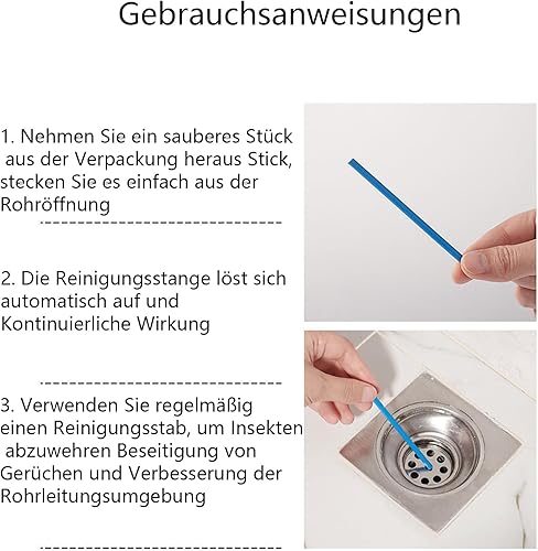 96 stück Desodorierungsmittel, Abflussreiniger und Reiniger für Abflussrohre, universal Desodorierung,Toilette, Kanalisation, Küche, Waschtisch, Badewanne,Reinigungsstab für Entwässerungsrohre - Cheap-Us